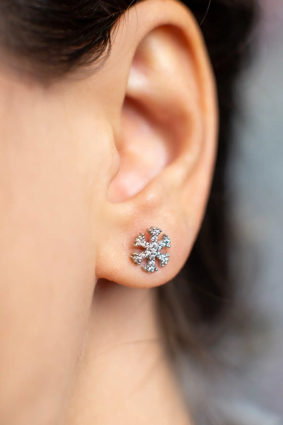 

925 sterling Silver Zircon Cubic Zirconia Snowflake Earrings Elegant Design Pleasing Appearance Quality Product Interests Attractive 2021 Trend Style Fashion new Jewelry