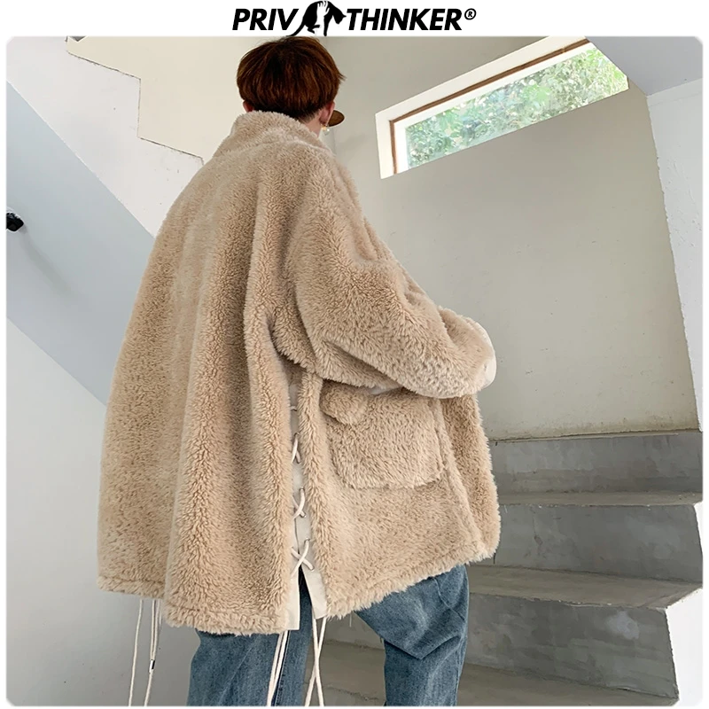 Privathinker, мужские свободные парки с искусственным мехом, пальто, мужские, большие размеры, хип-хоп, уличная одежда, пальто, мужские теплые утолщенные зимние куртки