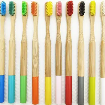 

1pc Natural Bamboo Toothbrush Eco-friendly Low-carbon Travel Tooth Brush Soft Bristle Adults Toothbrush Oral Care Random Color