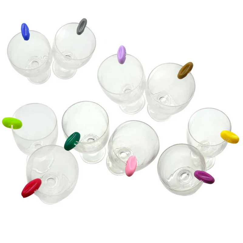 24Pcs Silicone Red Wine Glass Identification Marker Charm Shot Glass Cup Labels Tag Signs Party Food Drinks Bar Accessories Tool Wine Glass Accessories