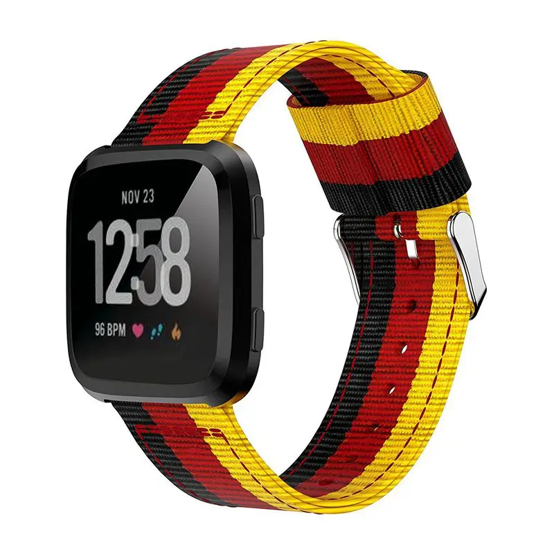 

Nylon Replacement Band for Fitbit Versa,Multi-colors Wristband Clasp Sports Strap Pattern-1