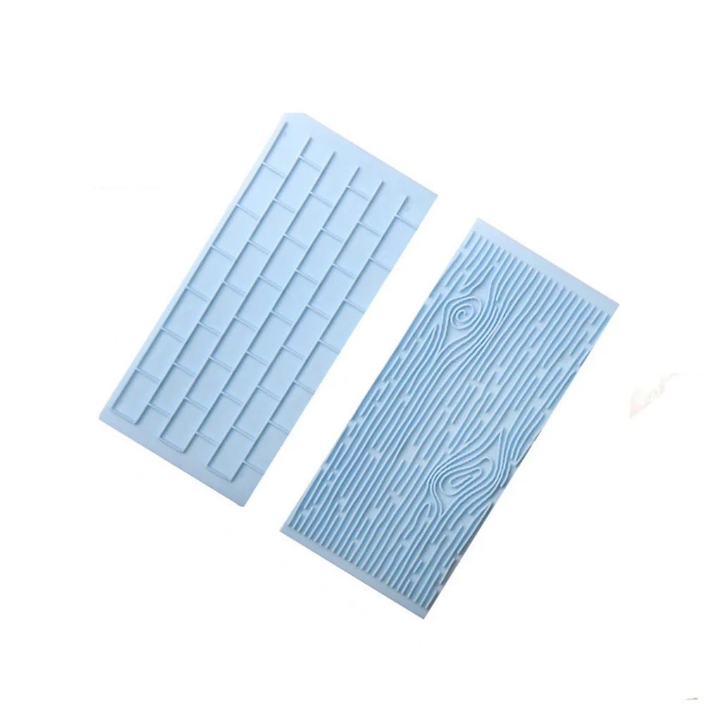 2Pcs Tree Bark Brick Wall Bakeware Tools Silicone Food Grade Texture Kitchen Accessories Cake Decorating Fondant Mold