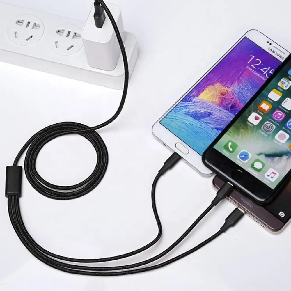 3 в 1 USB-кабель для Iphone 6S 7 8 XS 11 Pro Samsung S9 S10 | Мобильные телефоны и аксессуары