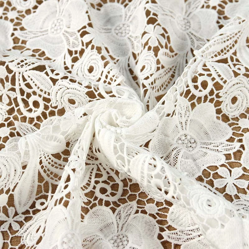 kpop белая высококачественная Водорастворимая кружевная ткань для летнего платья юбка африканская tissu telas por metro tissus au метр tela DIY