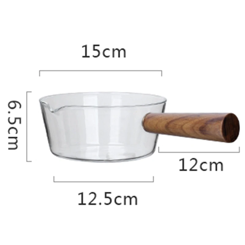 IALJ Топ стеклянный молочный горшок с деревянной ручкой кастрюля для приготовления салата супа лапши газовая плита кухонная посуда