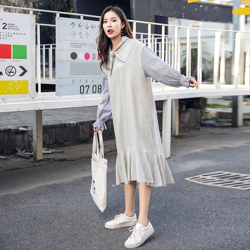 

Hoodie Mid-length Dress 2018 Autumn New Style Women's Korean-style INS Super Fire Fishtail Skirt