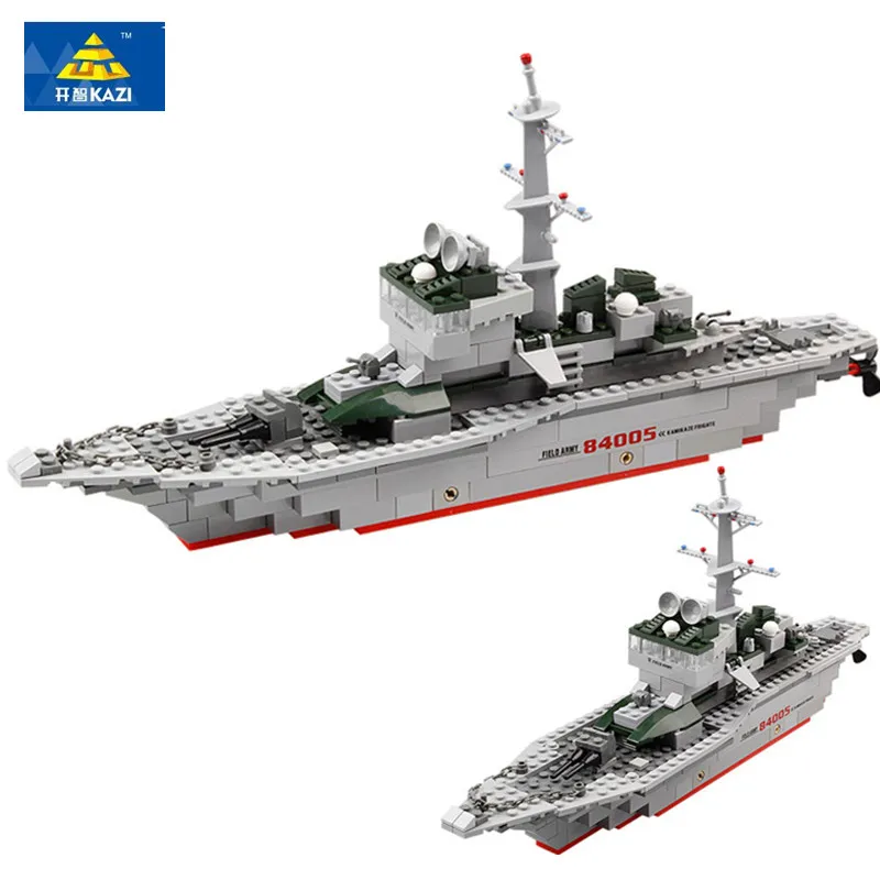 KAZI 228 шт 84005 военный корабль модель строительные блоки детские игрушки имитация оружия оборудование техника дизайнерские игрушки для детей