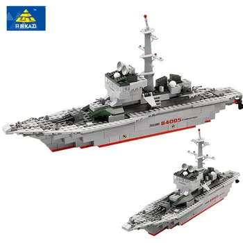 

KAZI 228pcs 84005 Military Ship Model Building Blocks Kids Toys Imitation Gun Weapon Equipment Technic Designer toys for kid