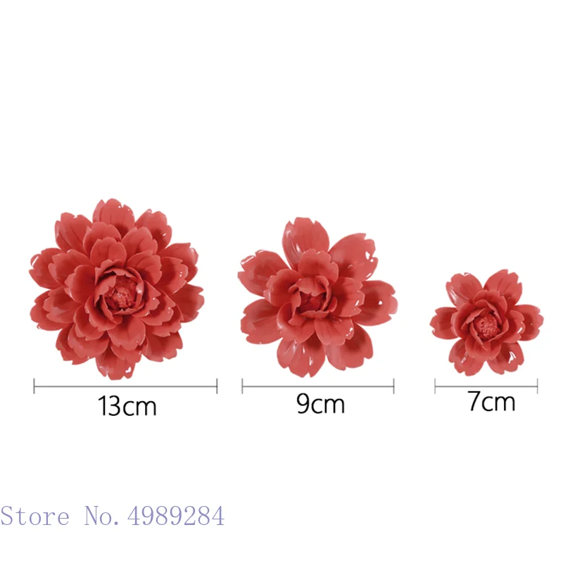 Creative Ceramic Flowers Peony Background Wall Hanging Decoration 3D Relief Handmade Ceramic Crafts Living Room Background Wall 5