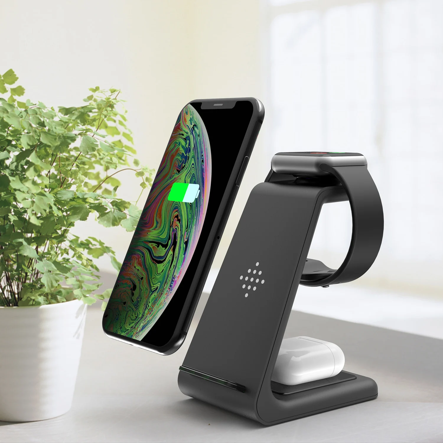 

3 in 1 wireless charger for iPhone 11 11pro Max Airpods 2 Pro Iwatch 1 2 3 4 5 wireless charger