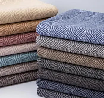 

Woolen Jacket Suit Fabric Winter Trend Thick Herringbone Clothing Fabric DIY Cashmere Overcoat