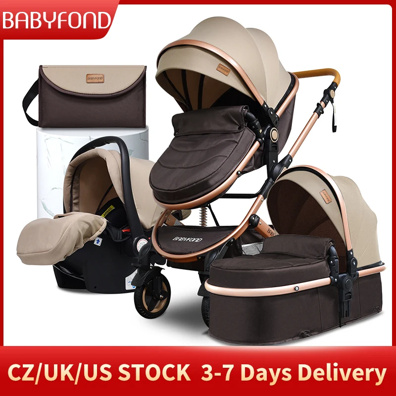 Детская коляска 4 в 1 Babyfond с высоким ландшафтом детская люлька для новорожденных