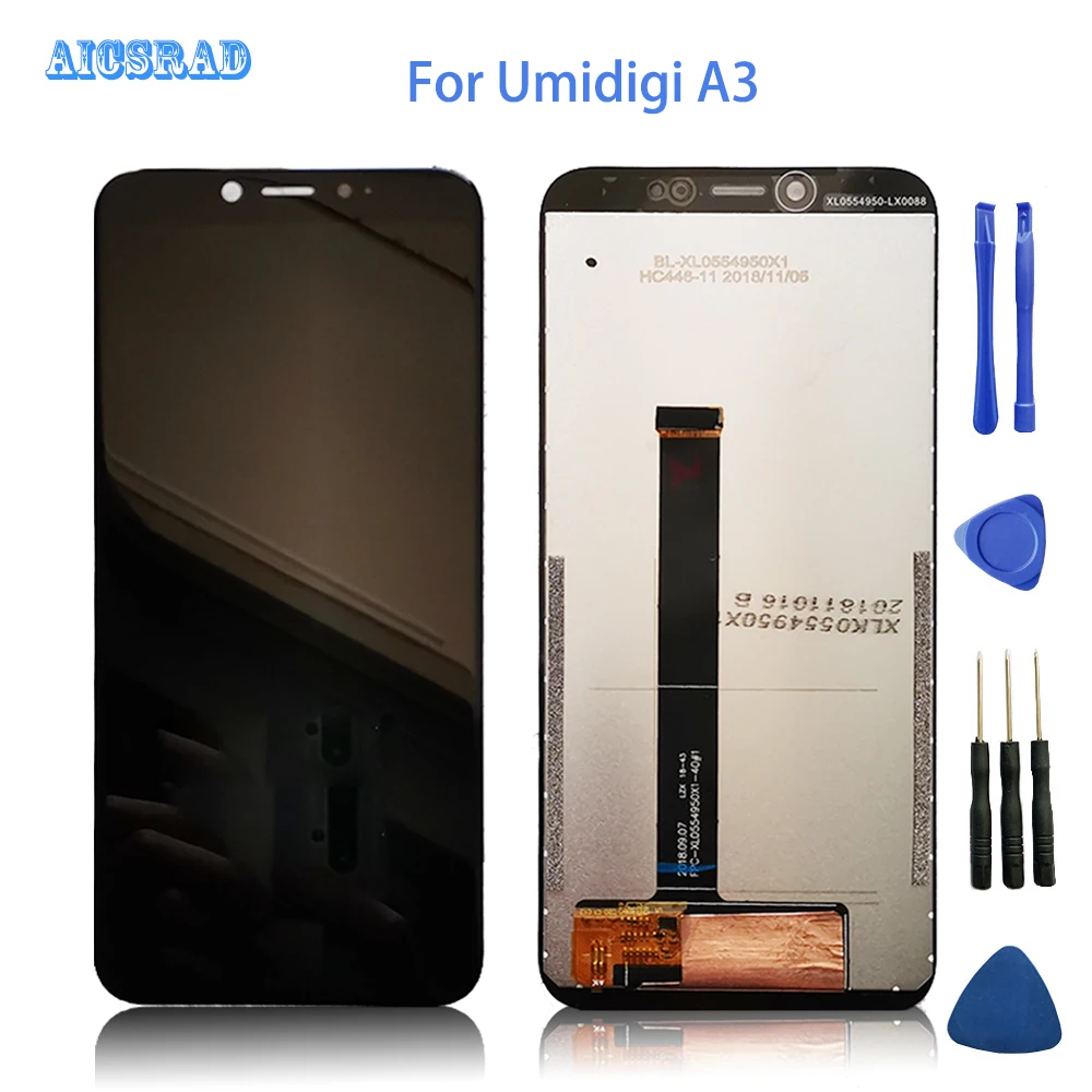 AICSRAD 100% протестирован для umidigi A3 ЖК-дисплей экран + сенсорная панель дигитайзер