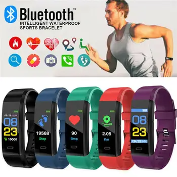 

115 Plus Bluetooth Smart Watch Heart Rate Monitor Smart Watch Fitness Tracker Bracelet Waterproof Smart Wristband