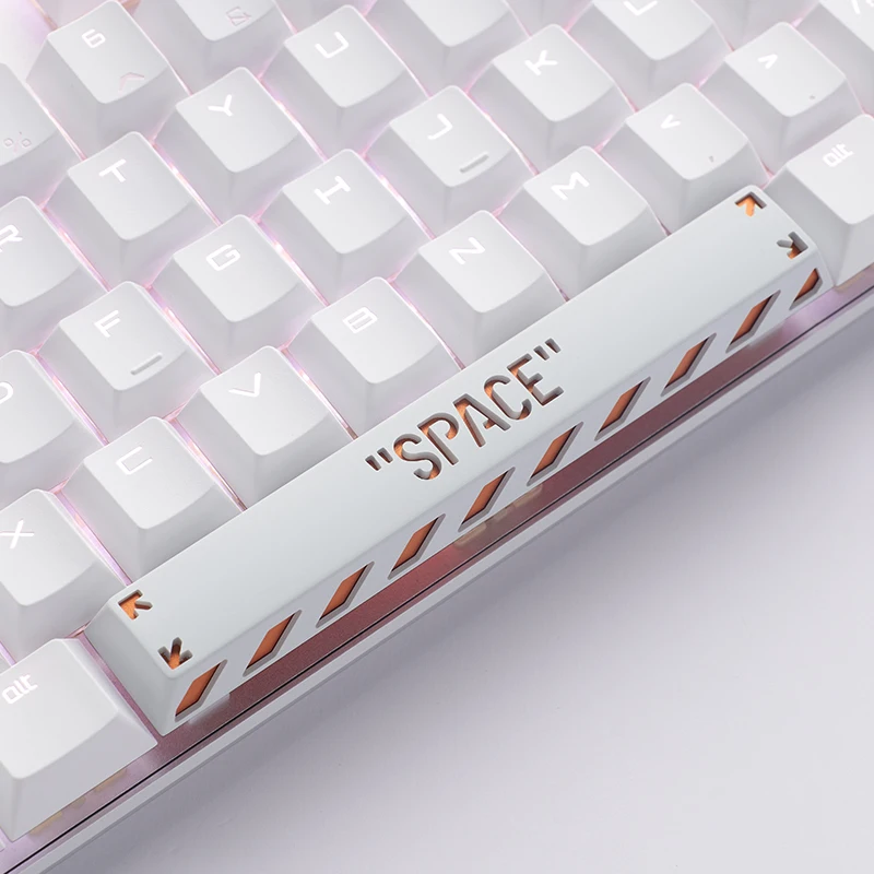 Barra de Espaço Holyoops Artesanal Keycap Anodizado Alumínio Compatível Cereja mx Interruptores Preto Laranja Roxo Verde 6.25u Cnc - Imagem 2