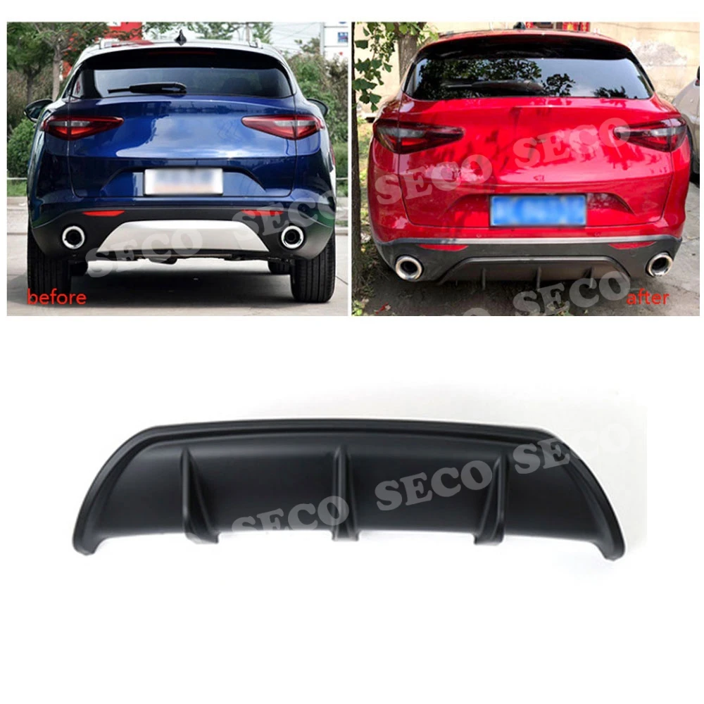 Задняя крышка диффузора для губ из углеродного волокна Alfa Romeo Stelvio 2017 2020 ABS