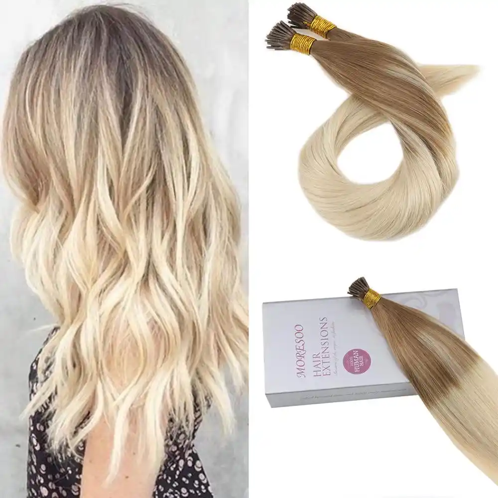 Moresoo Keratin Tipped Remy Human Hair Extensions Balayage Color