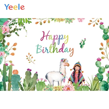 

Yeele Happy Baby Birthday Cute Animals Flower Plants Photography Backdrops Personalized Photographic Background For Photo Studio