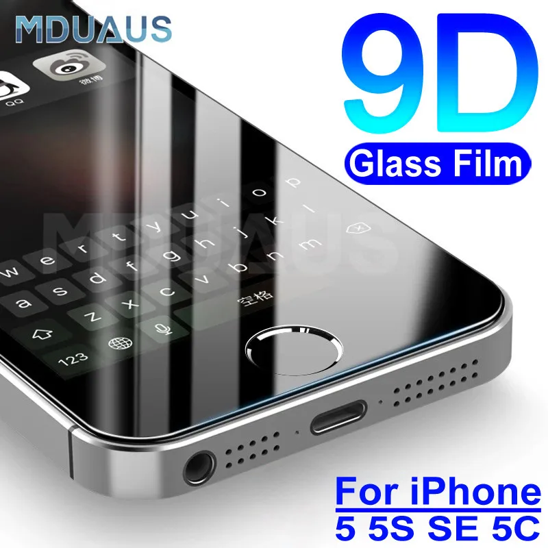 Закаленное стекло 9D для Apple iPhone 5 SE 5C 4 защита экрана 9H противоударная защитная