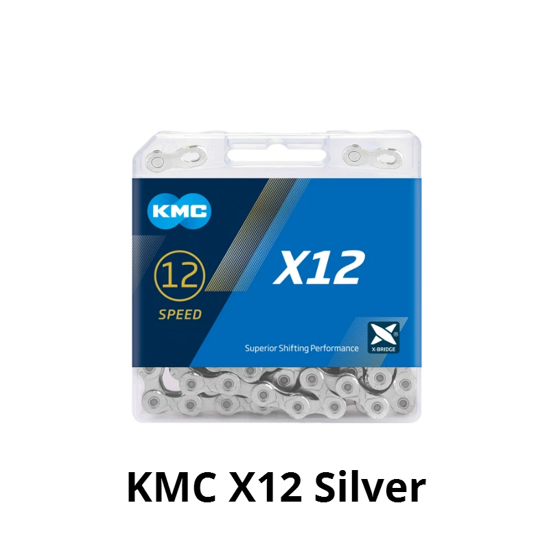 KMC X12 sunracing X12 велосипедная цепь 126L 12 цепь для скоростного велосипеда с оригинальной коробкой и волшебной кнопкой для горных/велосипедных частей - Цвет: KMC X12 Silver