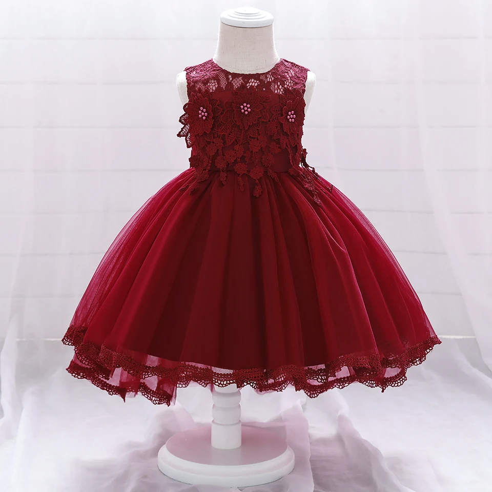 FYMNSI Vestito da festa di compleanno, con farfalla, in tulle, linea ad A, da principessa, senza spalline, per feste, per bambini, Colore: rosa., 12-18 Mesi