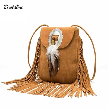 

New Vintage Bohemian Fringe Messenger Crossbody Bag Purse Women Tassel Boho Hippie Gypsy Fringed Tote Handbag Womens 30X006