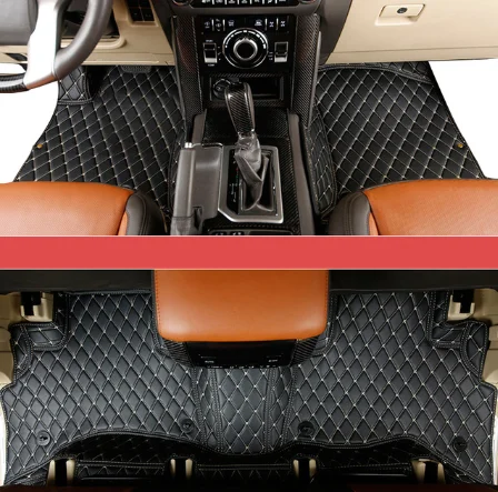black red wire Волокно Кожаный Автомобильный салон автомобиля коврик для lexus gx gx460 2011 2012 2013 аксессуары - Цвет: black red wire