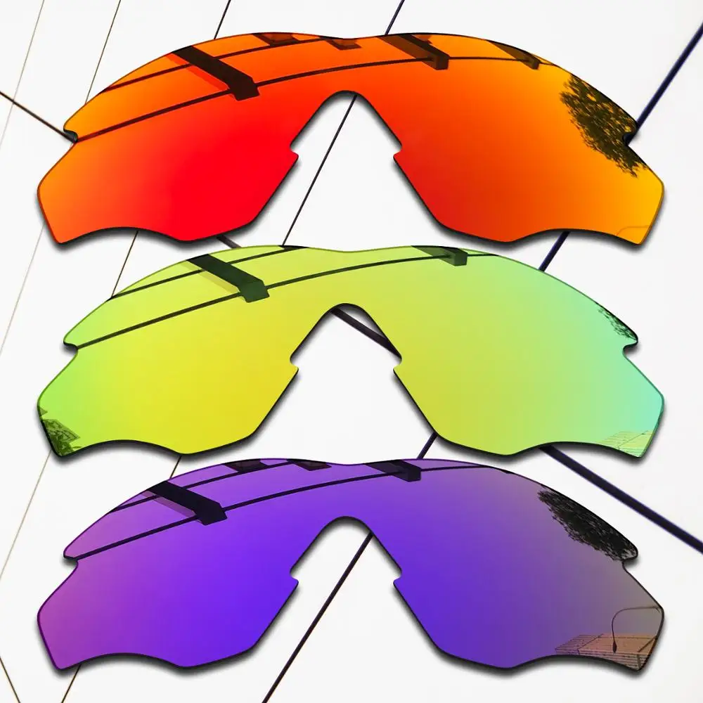 

E.O.S 3 Pieces Fire Red & Purple & 24K Gold Polarized Replacement Lenses for Oakley M2 Frame OO9212 Sunglasses