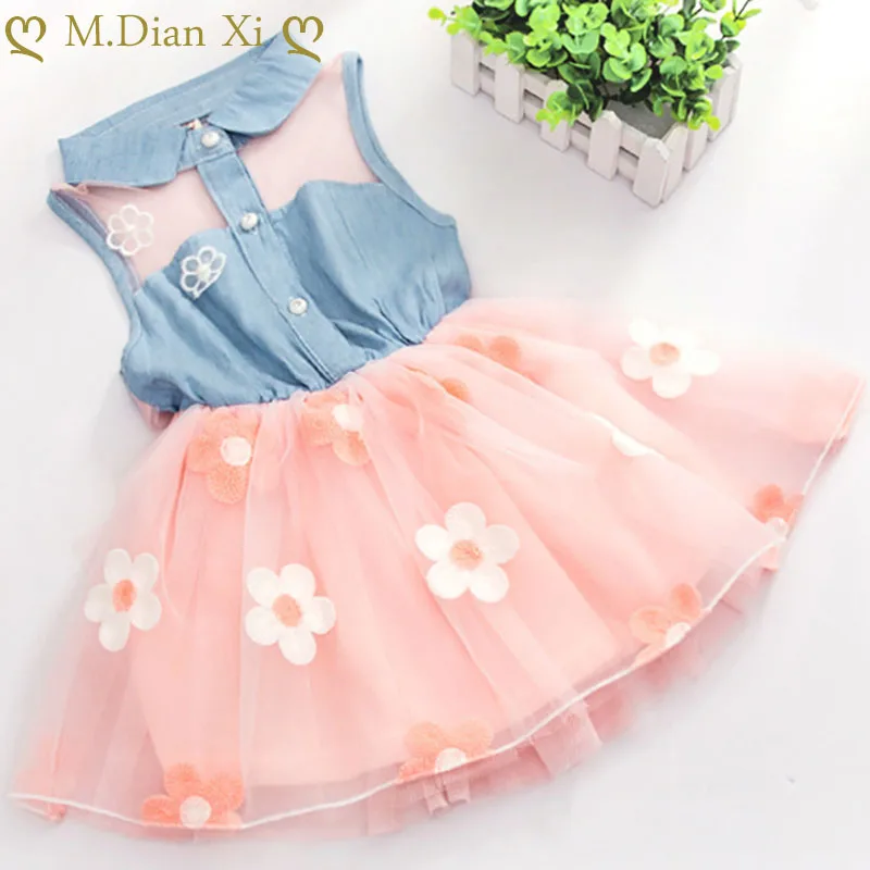 2018-Summer-New-Style-Novelty-Gauze-Girl-s-Children-s-Clothes-Sleeveless-Lace-and-Knee-Full