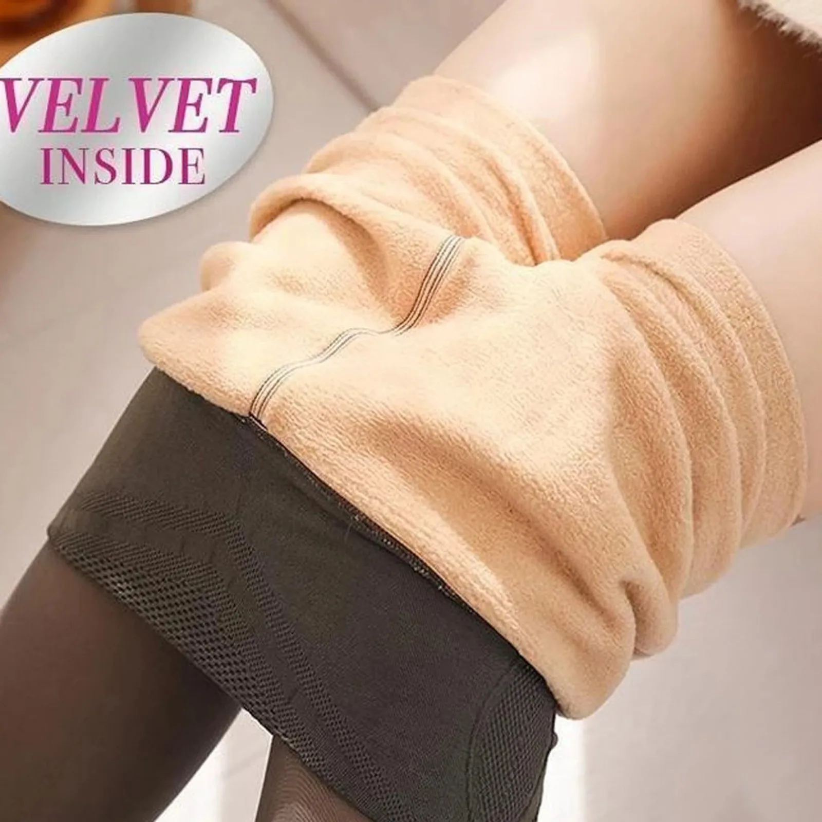 fake translucent fleece tights for dark skin