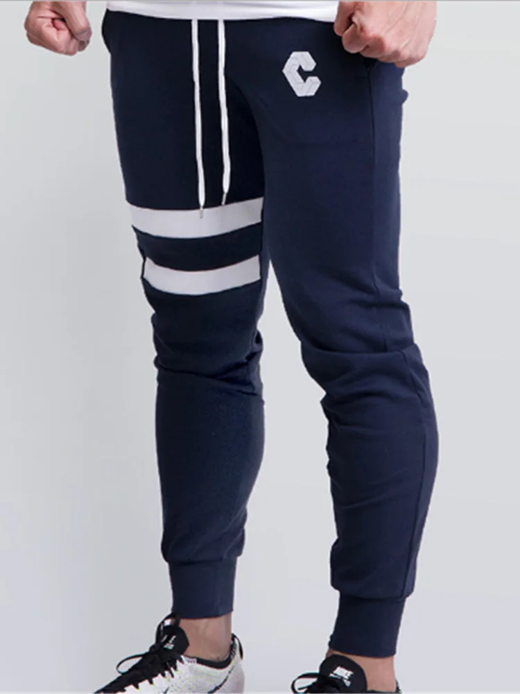 Men's high quality brand pants gym bodybuilding clothing casual tight pants jogger elastic black gray men's sweatpants