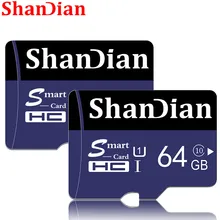 SHANDIAN Смарт SD карта 128 Гб карта памяти высокая скорость класс 10 64 ГБ 32 ГБ Мини TF карта для телефонов камеры