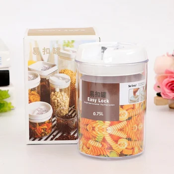 

Kitchen Transparent Easy-buckle Cans Food Dried Fruit Biscuit Cans Milk Powder Storage Cans Grain Storage Tank 1.2L