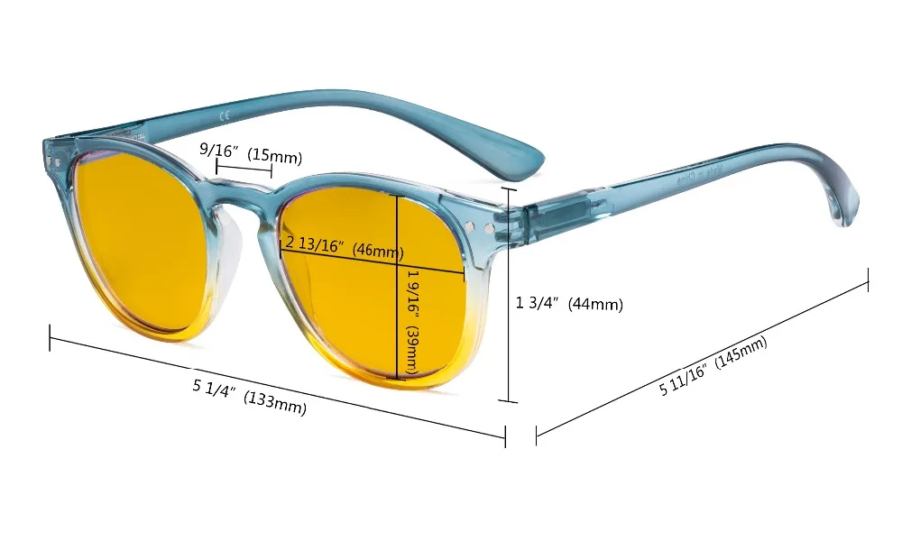 HP144 Eyekepper, женский синий светильник, блокирующие очки для чтения с янтарным тонированным фильтром, градиентная оправа, компьютерные очки для женщин