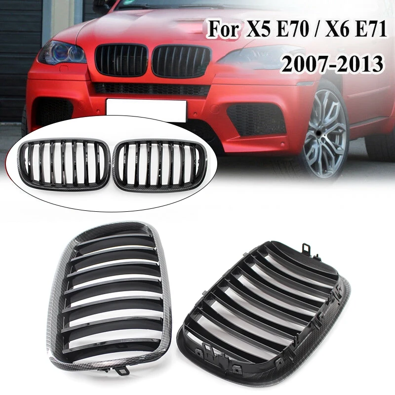 Car ABS Front Hood Sport Bumper Kidney Grille Pair For-BMW E70 X5 E71 X6 2007- 2013 | Автомобили и мотоциклы