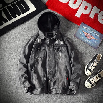 

New cotton jacket denim jacket loose men's large size loose casual men's fashion