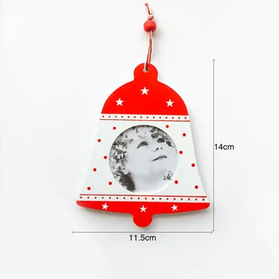 Nicro Деревянная Рождественская маленькая фоторамка дерево подвески уникальный дизайн год ребенок день рождения украшения DIY вечерние# Chr65 - Цвет: Bell