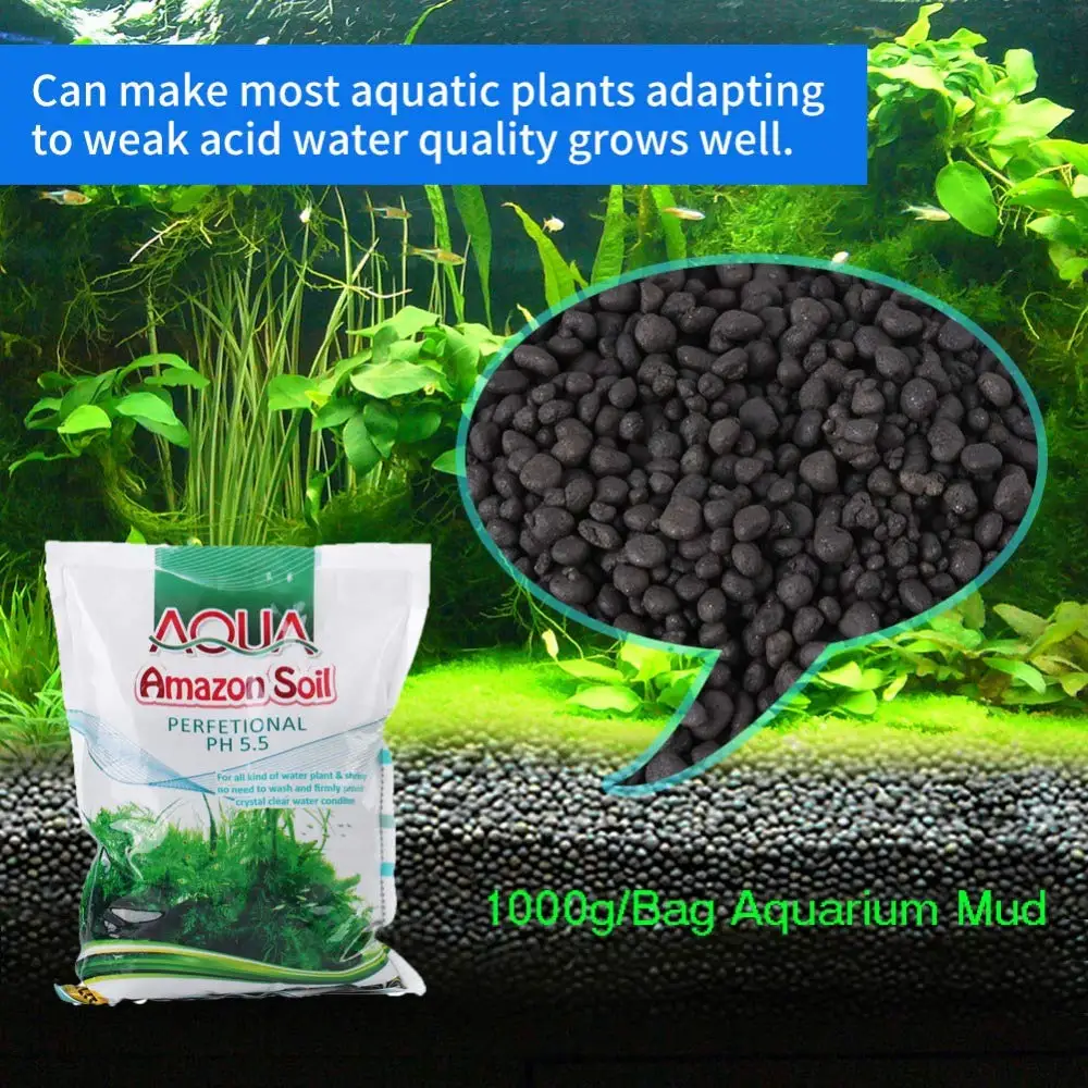 500g Aquarium Planted Substrate Sand, Soil Fertilizer Mud for Fish Tank