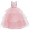4-14Y Lace Teenagers Kids Girls Wedding Long Dress elegant Princess Party Pageant Christmas Formal Sleeveless Dress Clothes ► Photo 3/6