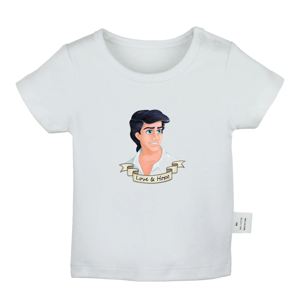 Милые футболки для новорожденных с изображением Русалочки для принцессы в стиле Ариель Белль однотонные футболки с короткими рукавами для малышей - Цвет: JbBabyYW737D