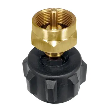 

QCC1 to POL one pound gas cylinder adapter solid brass 0 Cuts off gas flow automatically when pressure is reached