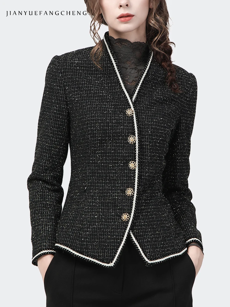 Plaid Blazer Fashion Blazers 2021 Woman Casual Green Plaid Blazer