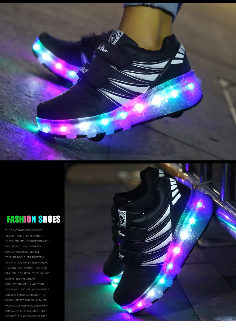 Кроссовки с колесами, обувь с роликами, обувь с подсветкой для детей, девочек, детей, мальчиков, светильник, светящаяся подсветка