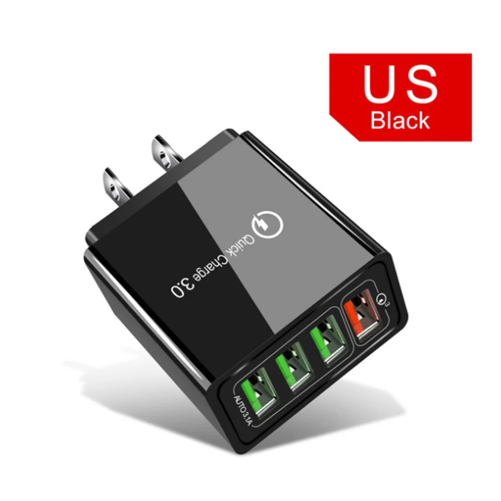 Фото QC3 подходит для 4 USB 12V 9V 5V Us адаптер 5.1A головка быстрой зарядки мульти рот быстрое QC3 подходит для 4 USB 12V 9V 5V Us адаптер 5.1A головка быстрой зарядки мульти рот быстрое