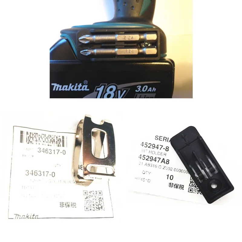 Makita Bit Holder Hook Per Bhp452 Btd140 Dtd152 Dhp458 Dhp456 Ddf453 Dtw251 Dtd146 Dtd147 Dtd134 Ddf458 Td110D Ddf451 Hp0300