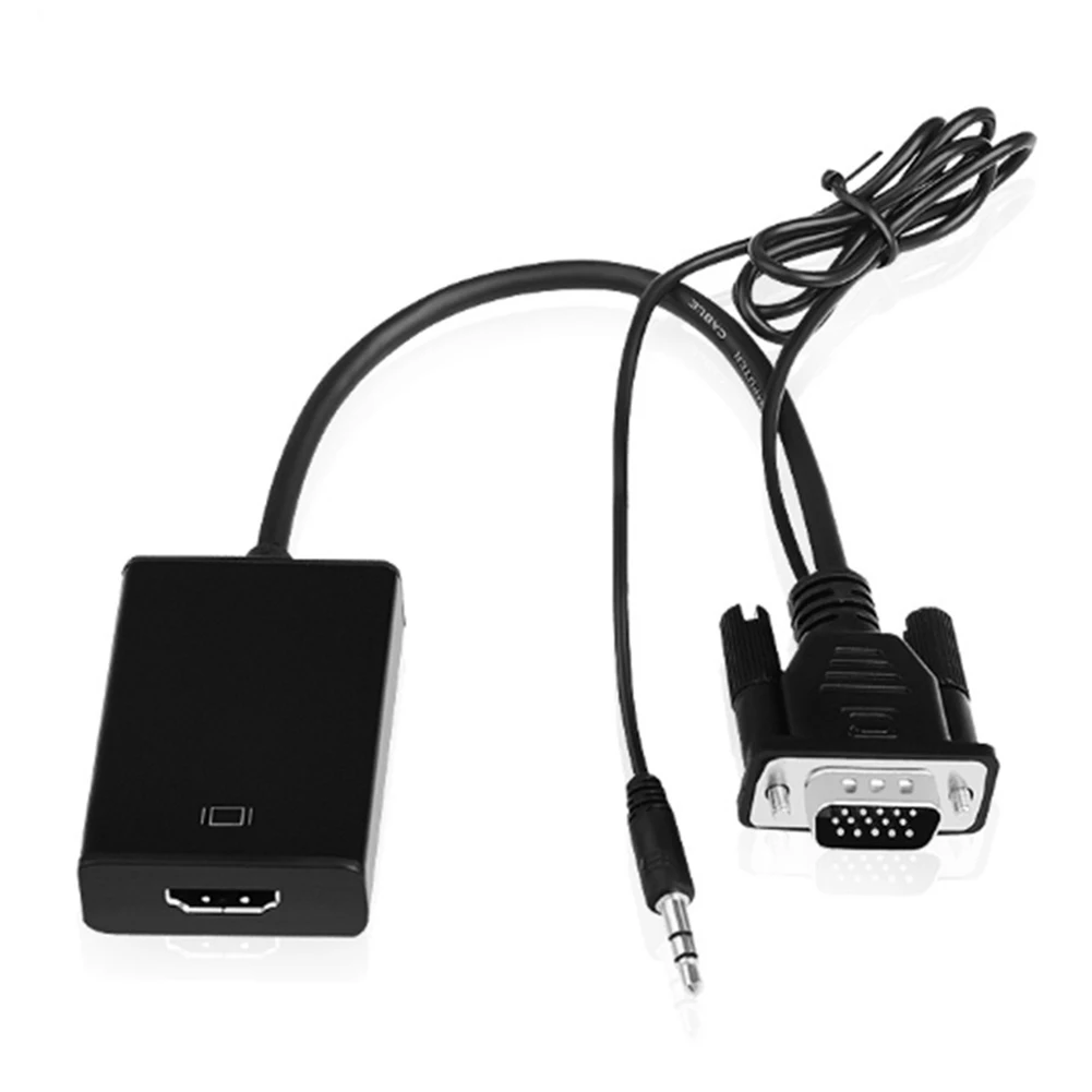 38*15*55,4 мм Высокое качество Портативный Черный VGA мужчина к HDMI выход 1080P HD+ Аудио ТВ AV HDTV ПК