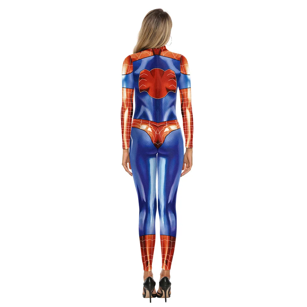 Цветной Карнавальный костюм супергероя паука для мужчин и женщин; карнавальный костюм Пурима; женская одежда с длинным рукавом; комбинезоны