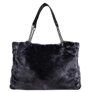 

High Quality Popular Niche Bag Women 2019 Autumn and Winter New Texture Plush Tote Bag Retro Large Capacity Ladies Shoulder Bag