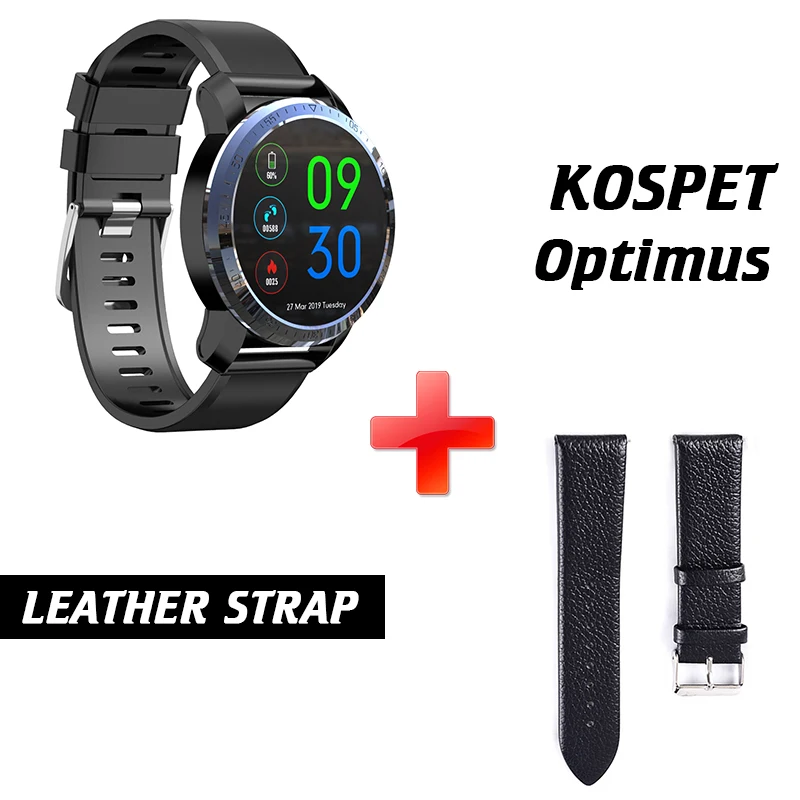 Add Leather Strap KOSPET Optimus 2 Гб 16 Гб двойной 4G системы водонепроницаемый gps Смарт-часы телефон Android7.1.1 800 мАч 8.0MP Smatwatch для мужчин для IOS Android - Цвет: Add Leather Strap