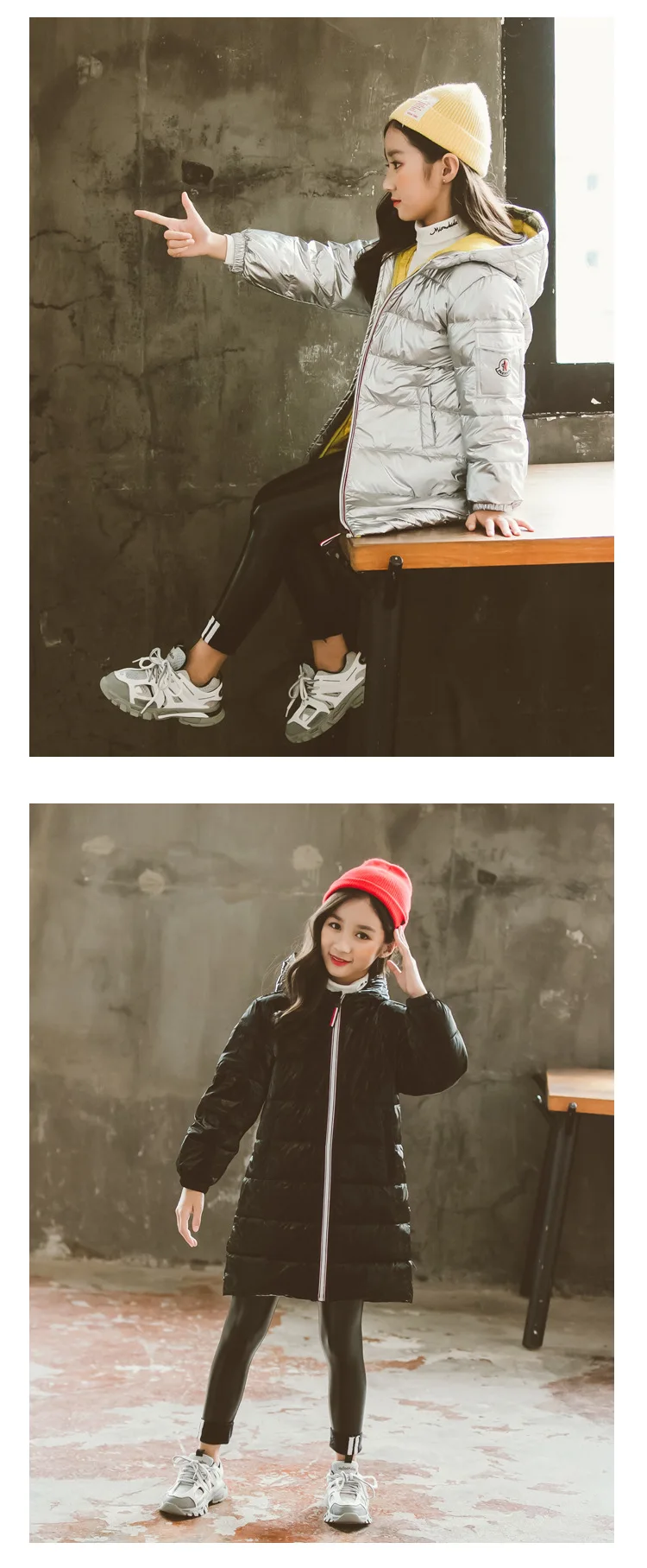 Girls' Down Jacket New Fashion Style Children's Mid Long Thick Coat In Autumn and Winter Girl Winter Jacket